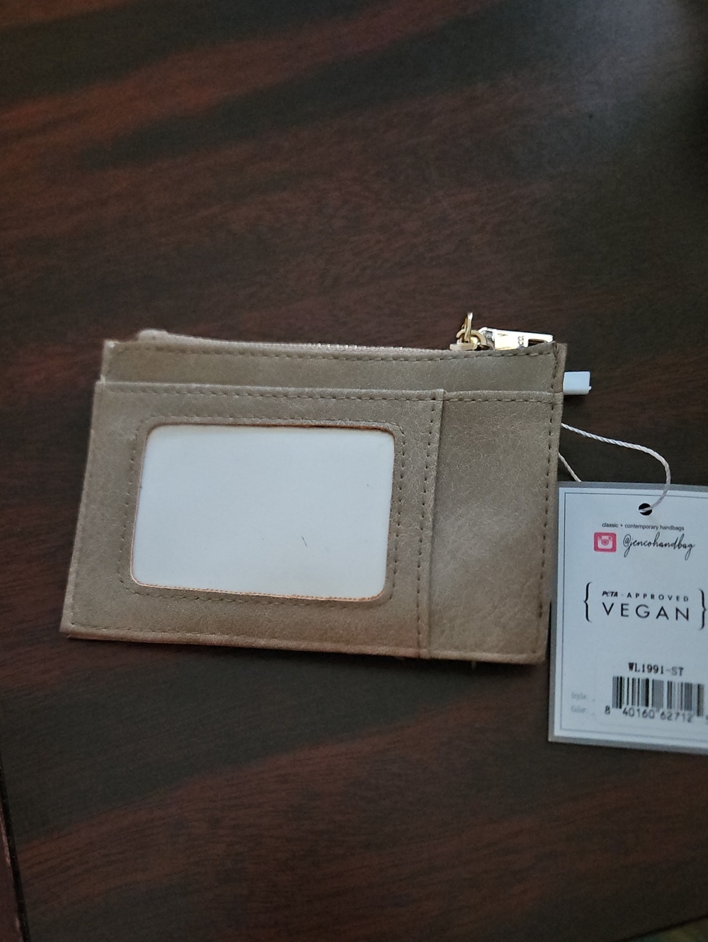 Vegan Card & Key Holder in Taupe